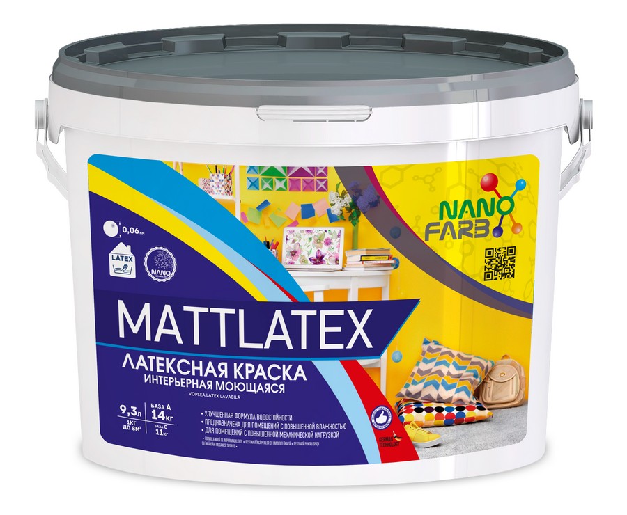 MATTLATEX Nanofarb 14,0 кг интерьерная моющаяся краска