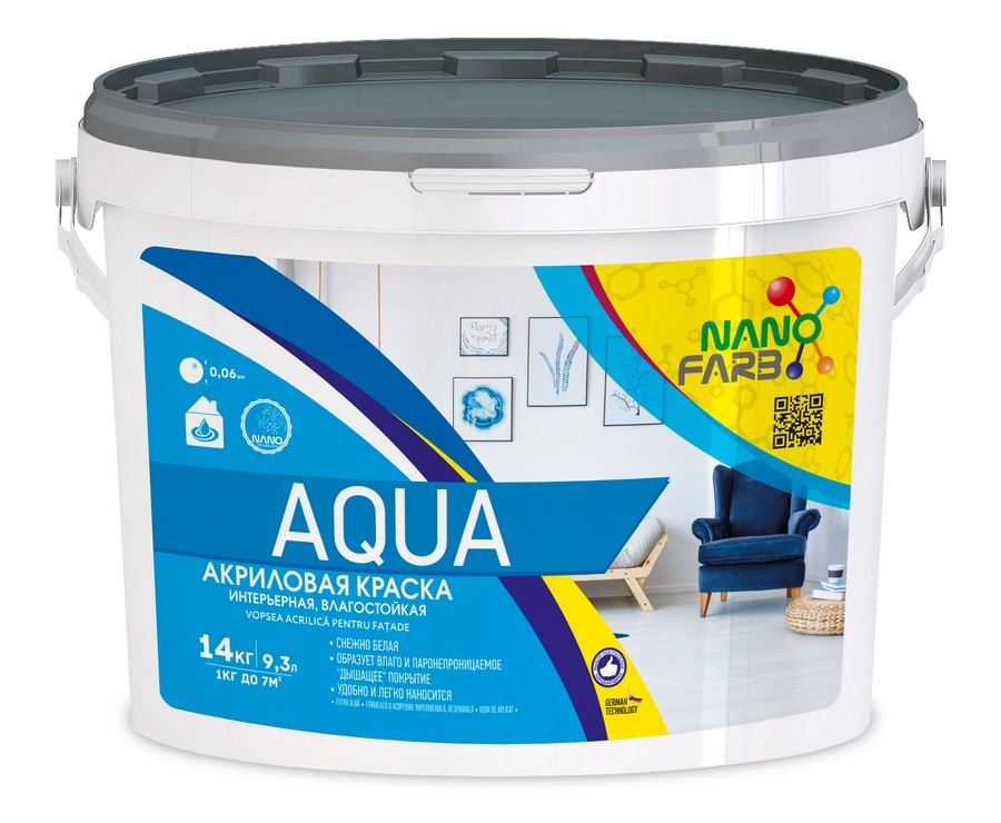 AQUA Nanofarb 14.0 кг интерьерная влагостойкая краска