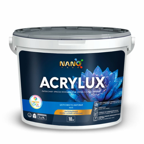 ACRYLUX Nanofarb vopsea latex lavabilă, mată pentru lucrări interioare
