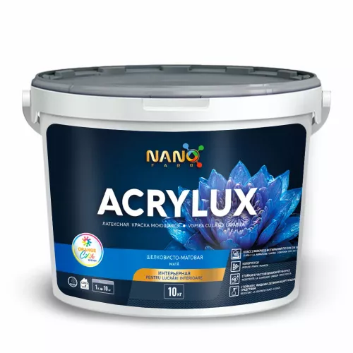 ACRYLUX Nanofarb vopsea latex lavabilă, mată pentru lucrări interioare