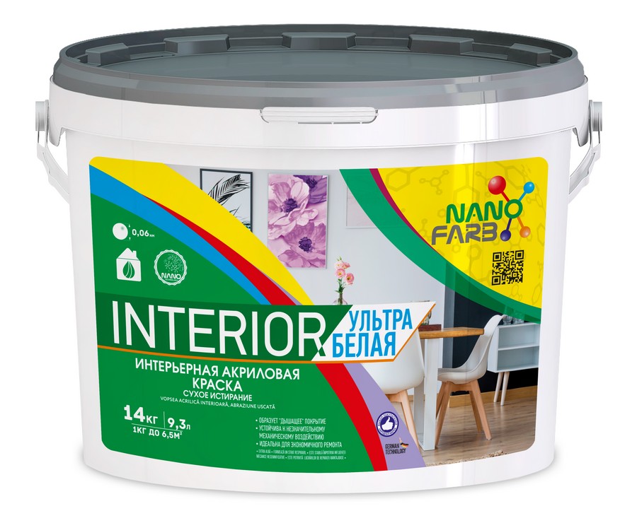 INTERIOR Nanofarb 14.0 кг интерьерная краска